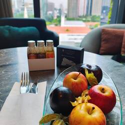 My room amenities -the little bottles are artisan honeys