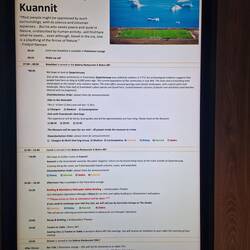 A typical daily itinerary