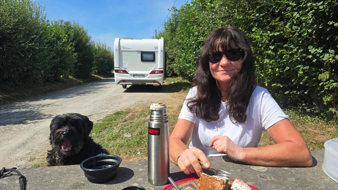 Kurz vor dem Ziel noch ein Kaffeepäuschen.