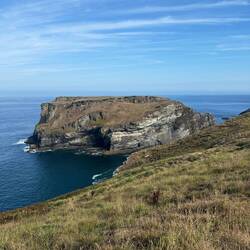 Our first view of the island Tintagel Castle was built across