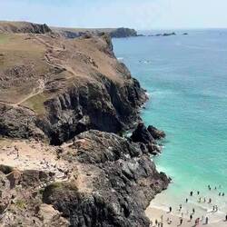 Overhead video of all of Kynance Cove