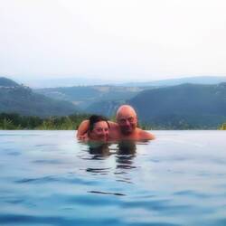 Ein Bad am frühen Morgen