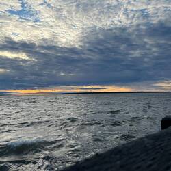 Dusk on swirling waters. Little Sand Bay