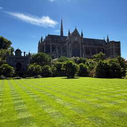 You could see the town cathedral from the gardens