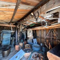 Manitou Island Fish Camp. Inside one of the sheds.