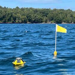 Google Apostle Island Wave Watch. This is one of the buoys up close.
