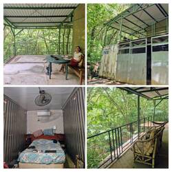 unser Unterkunft im Container mit Dachterrasse