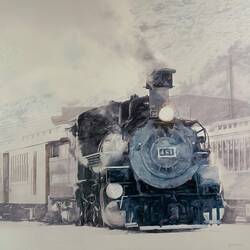 Artwork in my hotel. A D&S narrow-gauge train