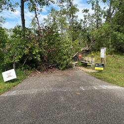End of the closed bike trail in the park.