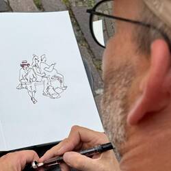 Max zeichnet seine Zeichnerinnen