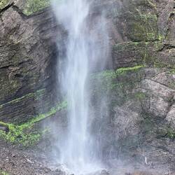 The very bottom of the falls