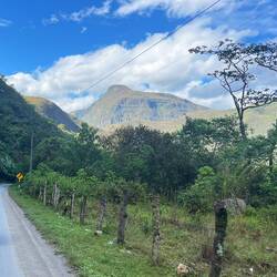Riding up along the Rio Utcubamba