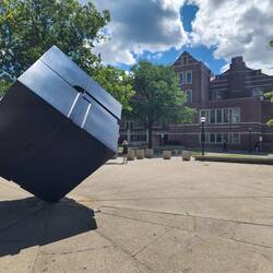 The Cube - it spins and you are supposed to be able to see the letters ART from all angles.