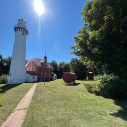 View of the lighthouse as you walk past the fog signal building.