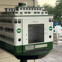 Cute little library. Looks more like a Washington State Ferry than a Madeline Island Ferry.