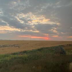 Looking back at a sunrise over Colorado