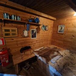 Inside a house made of peat ,now museum
