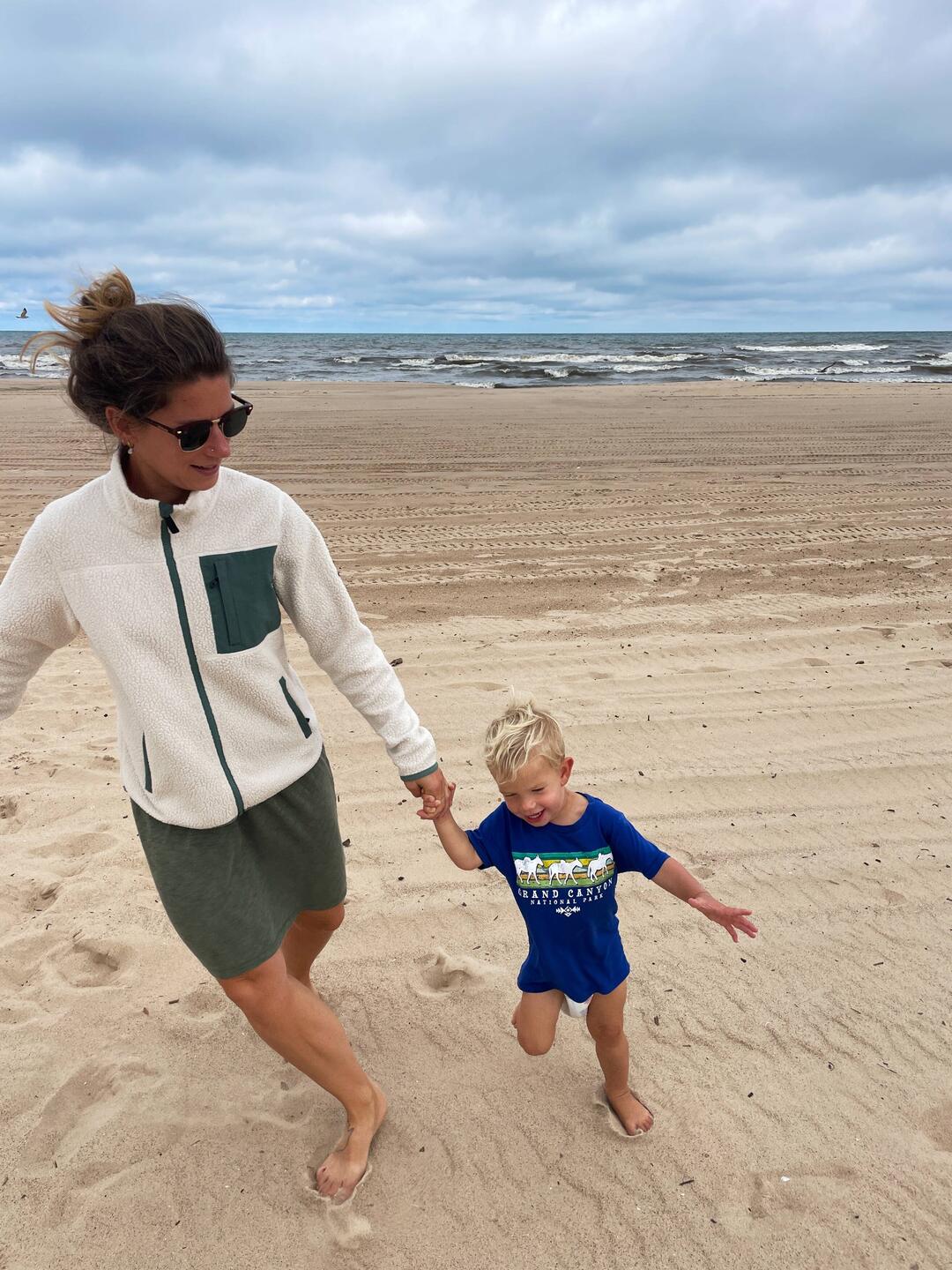 Energie rauslassen am Lake Michigan