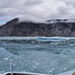 Dark area has water line showing ice melt level