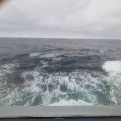 At sea which had huge swell today