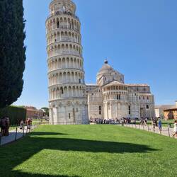 The tower is not straight due to the soft soil.