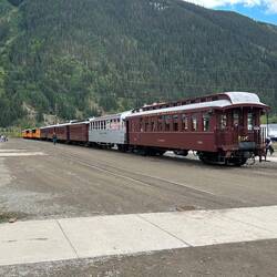 Our 15-car train (and 'my' car), ready for departure from Silverton