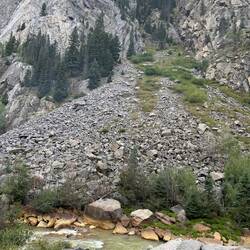 Rockslides sometimes block the river and have to be cleared