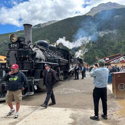 Our train is drawn up beside the passenger depot at Silverton