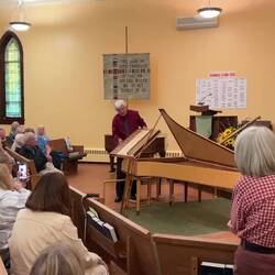 Trevor showing us the "works" of the Fortepiano.