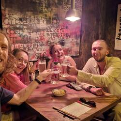 With our Polish friends we met in South Korea (and draft Taiwan Beer, finally!)