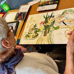 Gitte hat Putti gezeichnet und baut sie in ein Bild ein