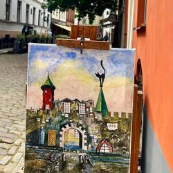 The cat symbol is popular in Riga.