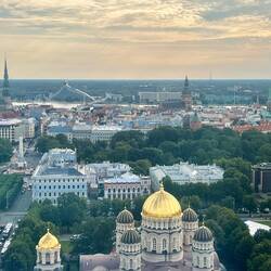 View from Raddison Blu roof top bar drinks.