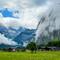 View near the end of Lauterbrunnen Valley, Switzerland.