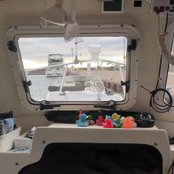 Inside the boat. Doesn't take much to start bouncing around!