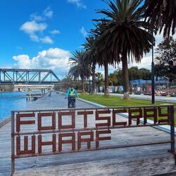 Cycling along the Maribyrnong River skirting the Footscray neighbourhood