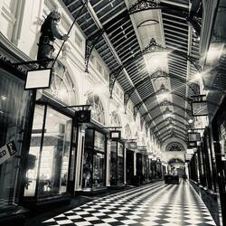 Melbourne arcades. This is Royal Arcade: oldest covered shopping walkway in Australia