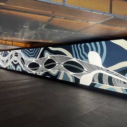 Aboriginal motive adorns an entrance to a car park