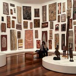 Indigenous artworks - mostly made on bark