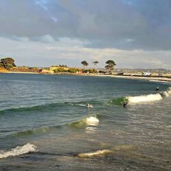 Die Ilot Saint Anne bei unserem Campingplatz, mit Regenbogen, obwohl es hier nicht geregnet hat.