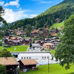 Wengen from our meandering walk — Bernese Oberland, Switzerland.