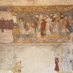 One of the historic frescoes at the Gsteig Church — Gsteigwiler, Switzerland.
