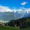 Panorama of the view from the end of the road in Waldegg, Switzerland.
