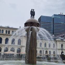 In a public garden near central station