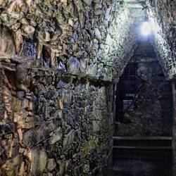 Inside a temple and a burial chamber.