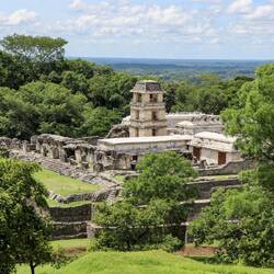 Fantastic setting in the jungle: The ruins of the Mayan city of Palenque.