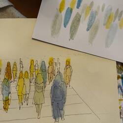 Oben die angelegte Zeichnung, unten mit Linien verdeutlicht