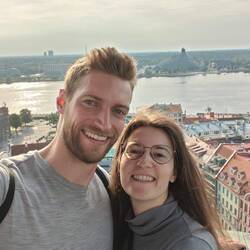 Wir beide auf der Aussichtsplattform