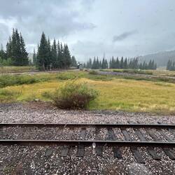 Cumbres turning wye. Not for us, today. Highest point on the line, 10,015 ft.