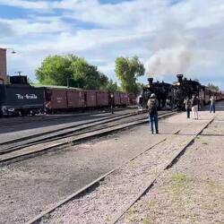 The empty train departs Chama an hour ahead of us